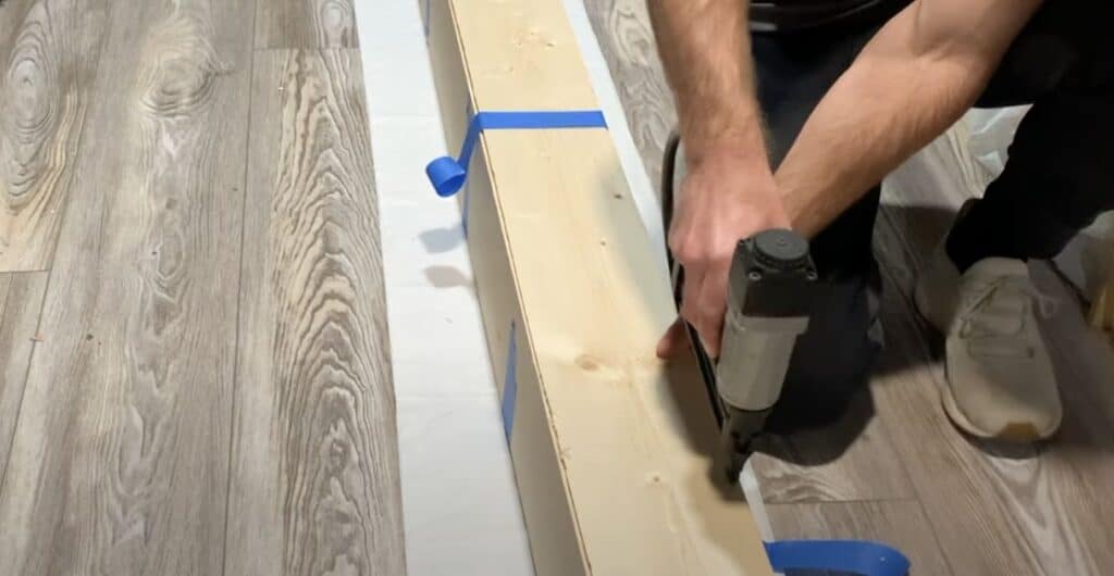 Brad Nail the Floating Mantel Miters 